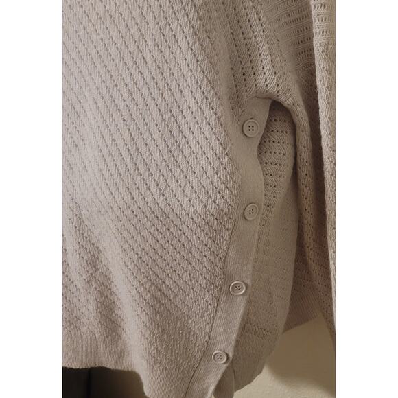 Lucky Brand Off White Alyssa Cowl Neck Side Button Womens Sweater XL Mohair Wool - Picture 2 of 5